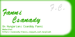 fanni csanady business card