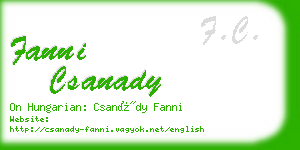 fanni csanady business card